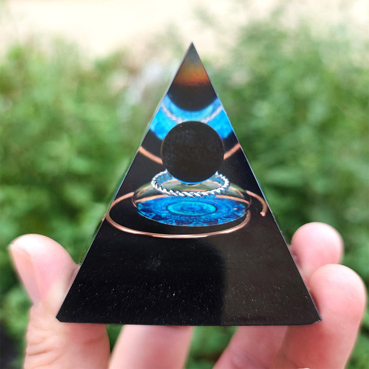 Olivenorma Obsidian Sphere Energy Orgone Pyramid - image 3