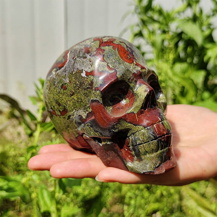 Olivenorma 10cm Dragon Blood Stone Gemstone Decoration Crystal Skull - image 3
