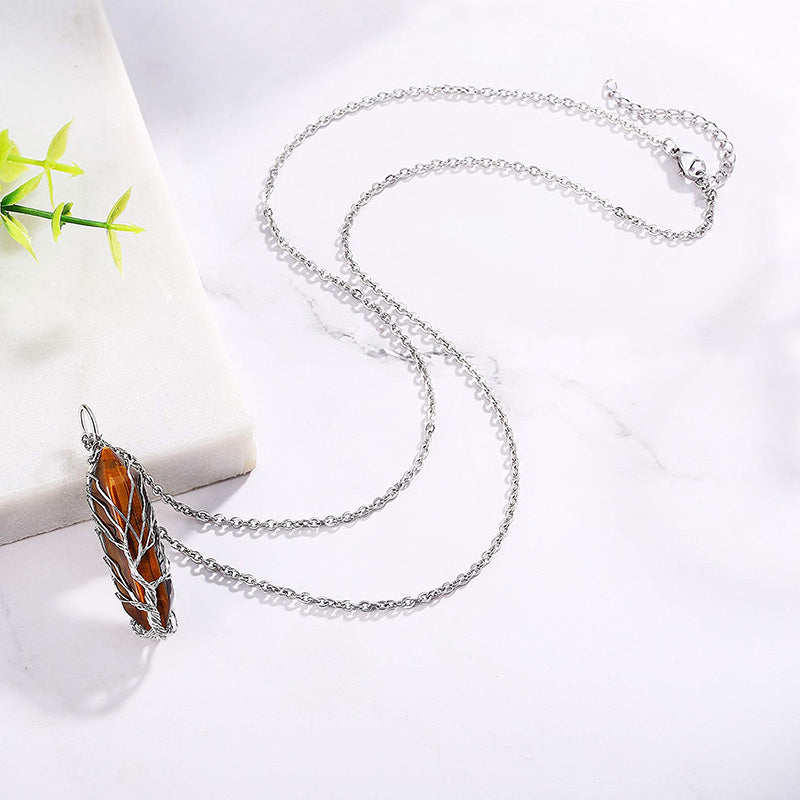 Olivenorma Crystal With Tree Of Life Gemstone Necklace - image 18