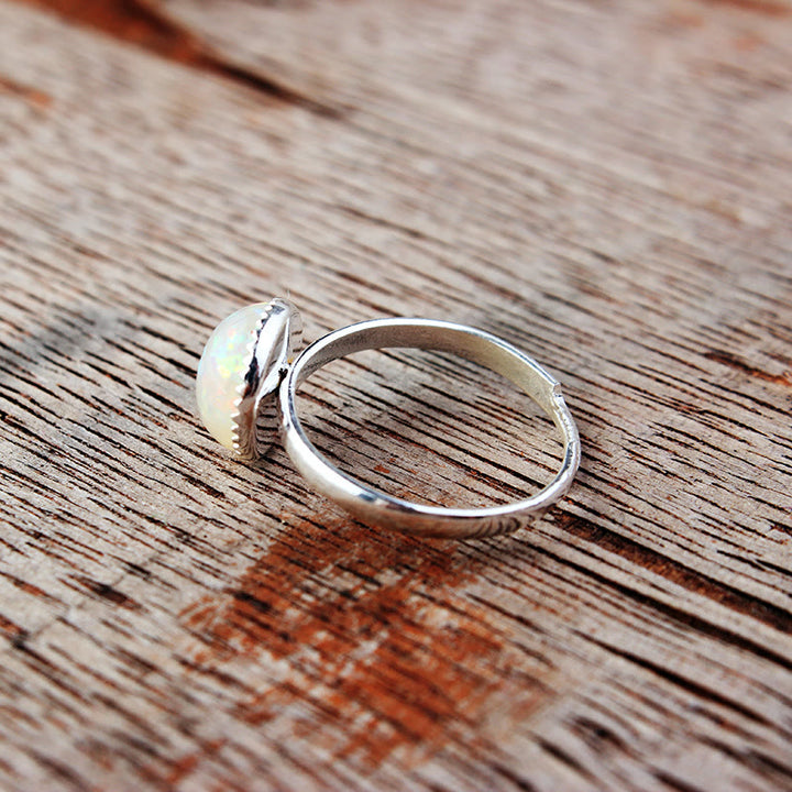 Olivenorma Opal Moonstone Simple Half Circle Adjustable Ring - image 17