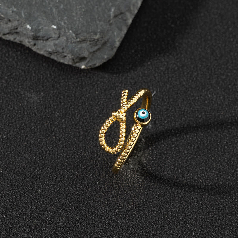 Olivenorma White Zircon Ring Evil Eye Adjustable Ring - Evil Eye & Knot - image 11