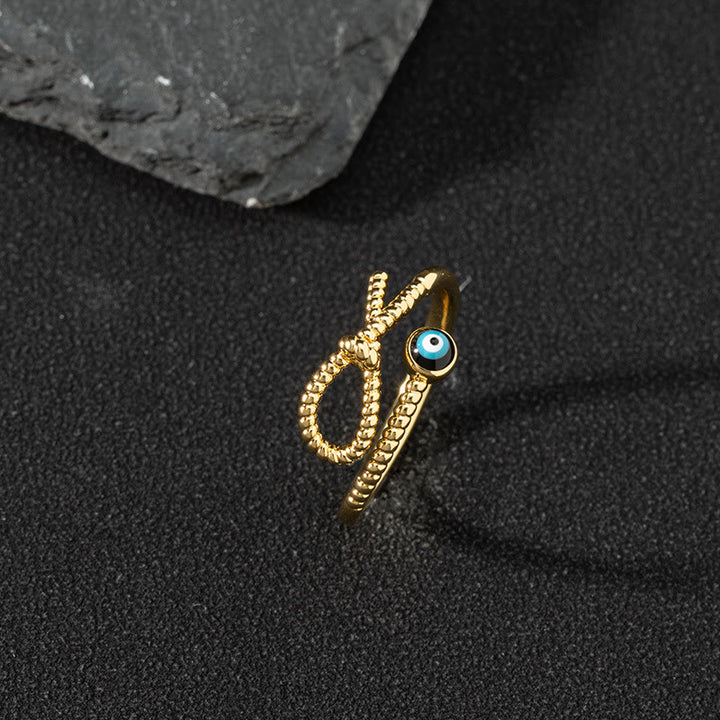 Olivenorma White Zircon Ring Evil Eye Adjustable Ring - Evil Eye & Knot - image 11