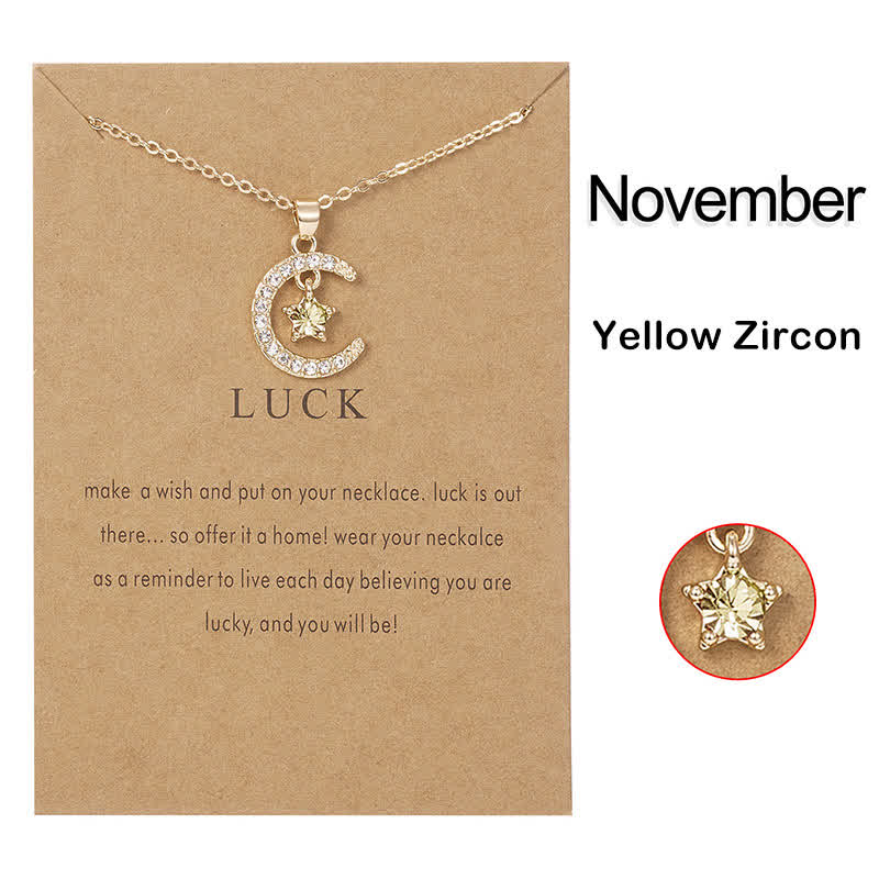 Olivenorma Month Birthstone Star Creative Necklace - November-Yellow Zircon - image 11