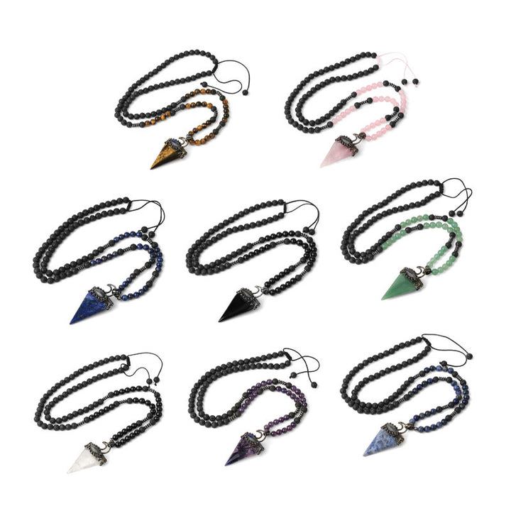 Olivenorma Natural Stone Prismatic Meditation Beaded Necklace - image 0