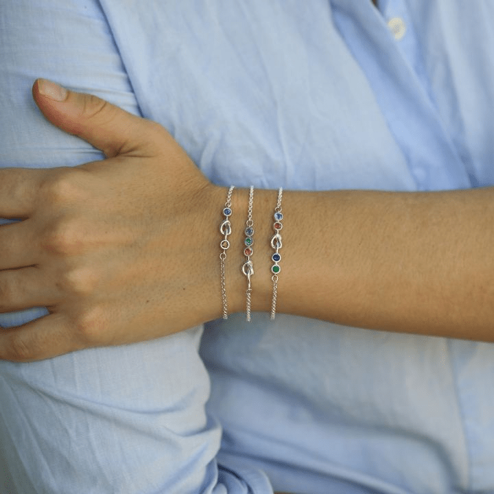 Olivenorma Personalized Heart 2-5 Birthstones Bracelet - image 5