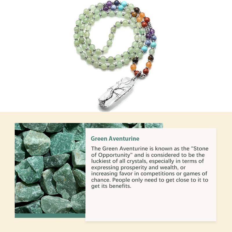 Natural Crystal Chakra Mala  - Green Aventurine - image 5