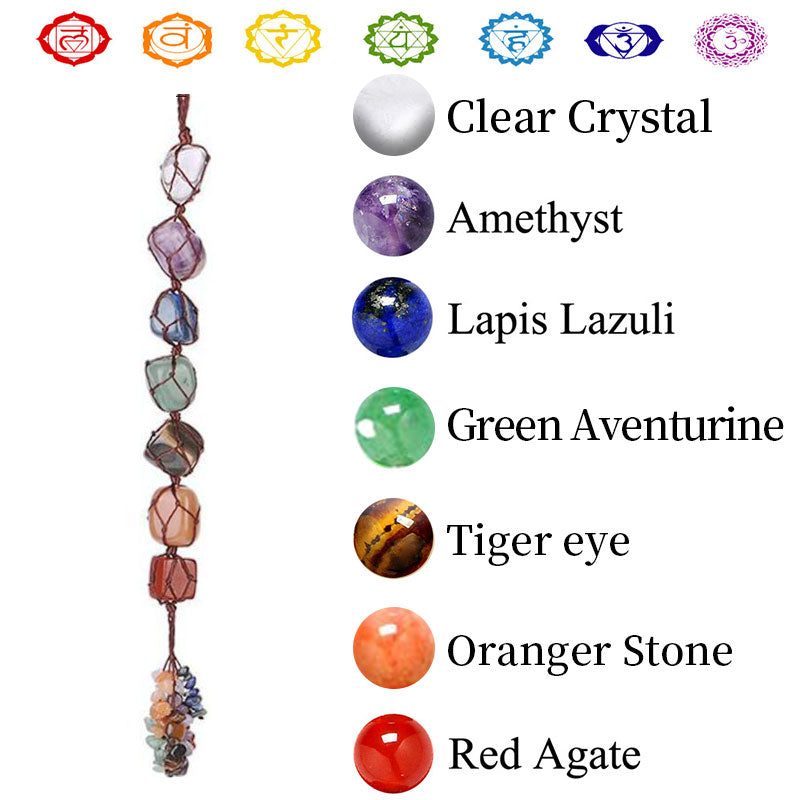 Olivenorma The 7 Chakra Healing Reiki Stone Meditation Tassel Decoration - image 1