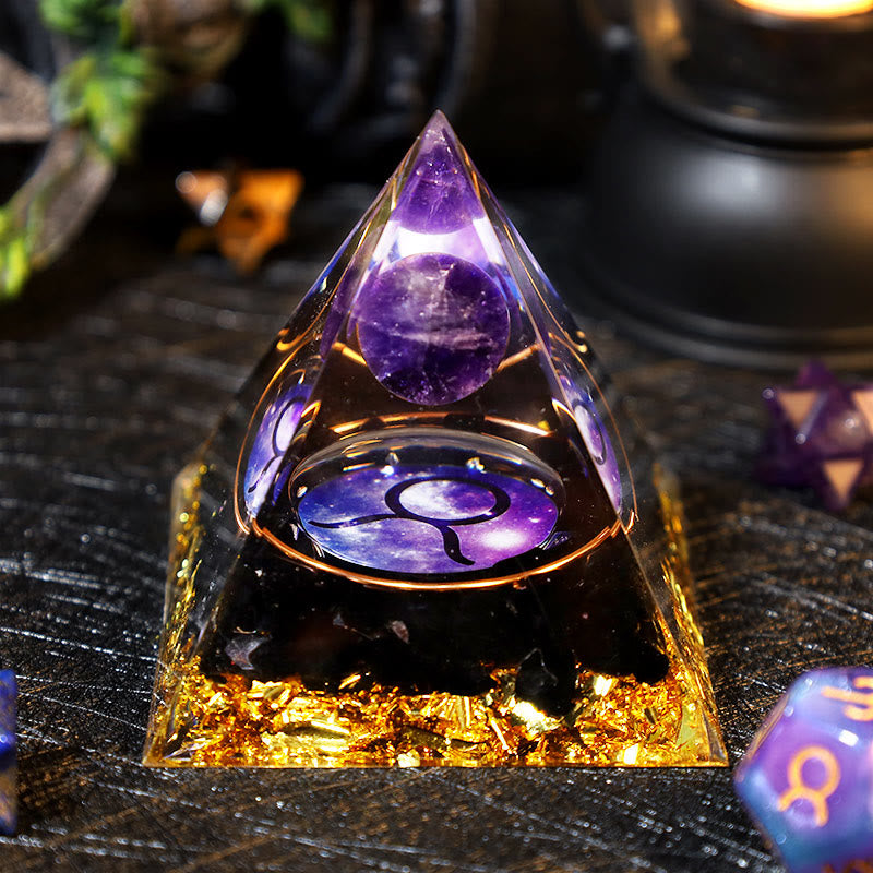 Olivenorma Amethyst Ball Obsidian Gravel Zodiac Taurus Orgone Pyramid - 2.36''*2.36''(6cm X 6cm) - YES PLEASE $8 - image 0