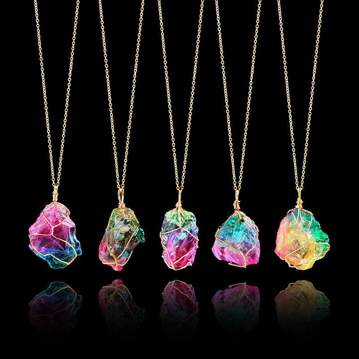 Olivenorma Vintage Fluorite Gemstone Necklace - image 4