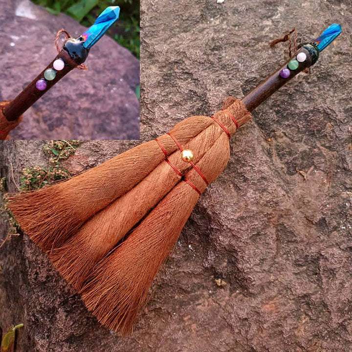 Olivenorma Natural Crystal Magic Broom Ornament - Labradorite - image 9
