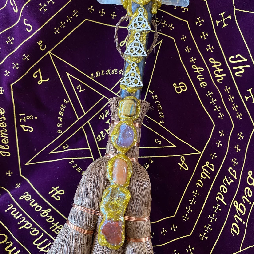 Olivenorma Natural Crystal Magic Expulsion Props Wicca Broom Ornamet - image 2