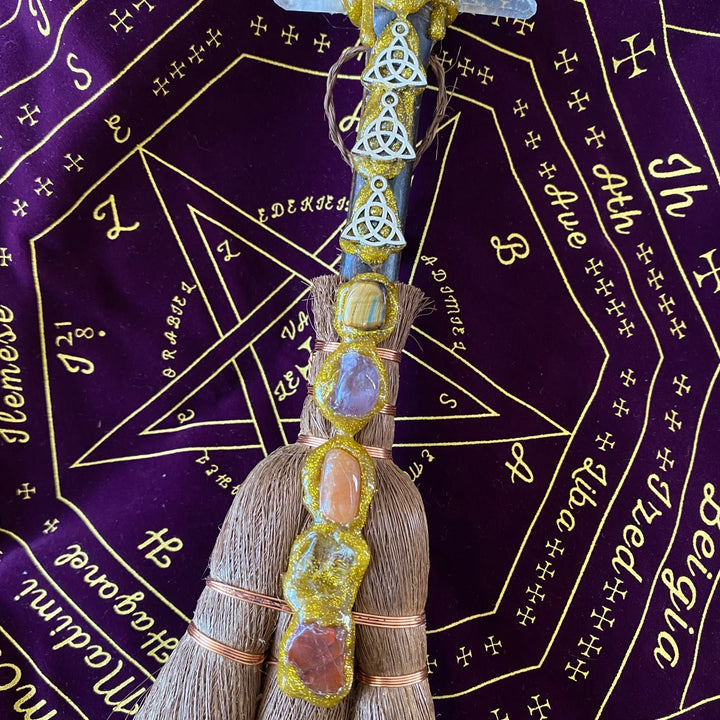 Olivenorma Natural Crystal Magic Expulsion Props Wicca Broom Ornamet - image 2