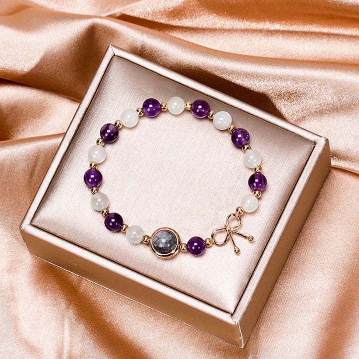 Amethyst With Moonstone Lucky Gemstone Bracelet - image 3