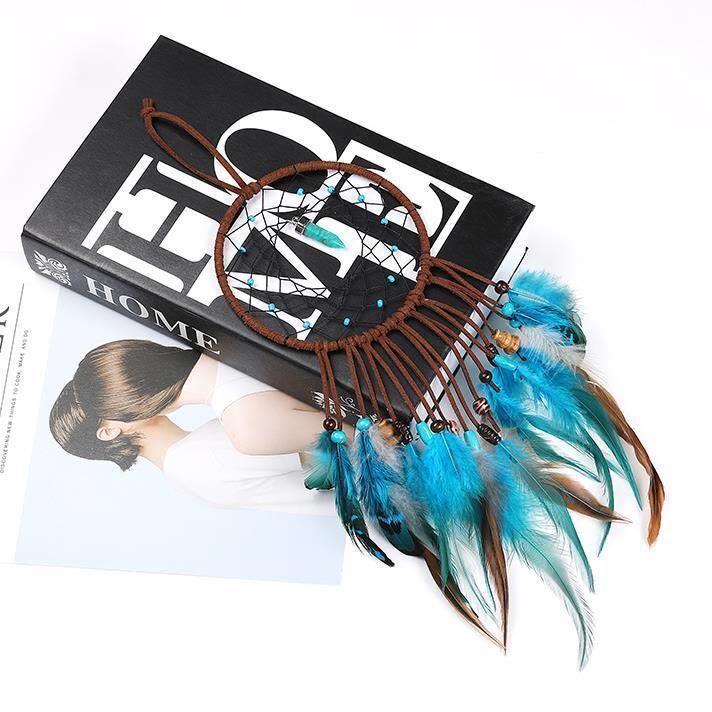 Olivenorma Turquoise Handmade Traditional Feather Dream Catcher - image 6