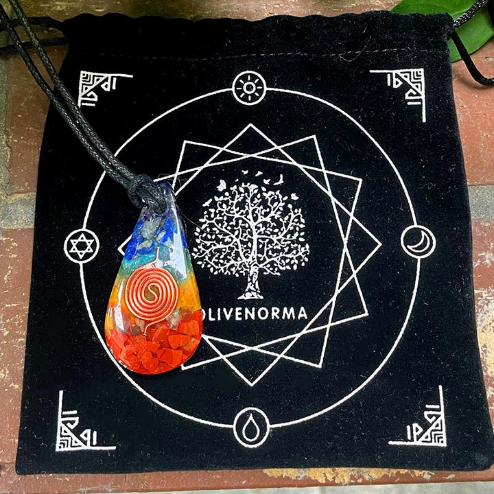 Olivenorma Chakra Rainbow Healing Orgone Necklace - image 3
