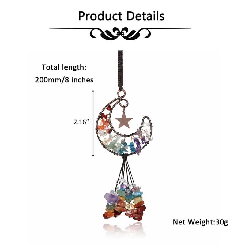Olivenorma Moon And Star Chakra Crystal Wind Chime - image 32
