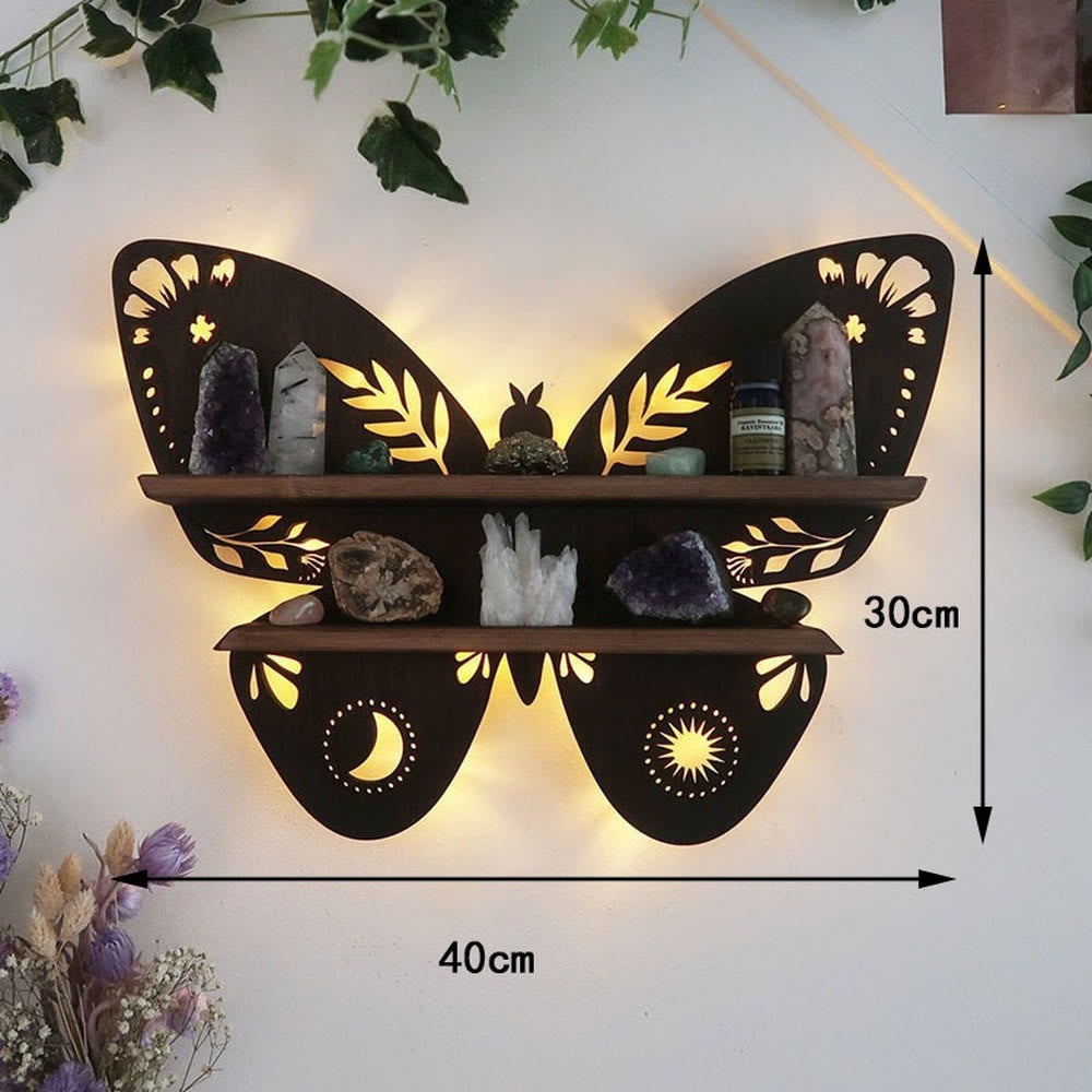 Olivenorma Wooden Butterfly Shelves Crystal Lamp Shelf - image 2