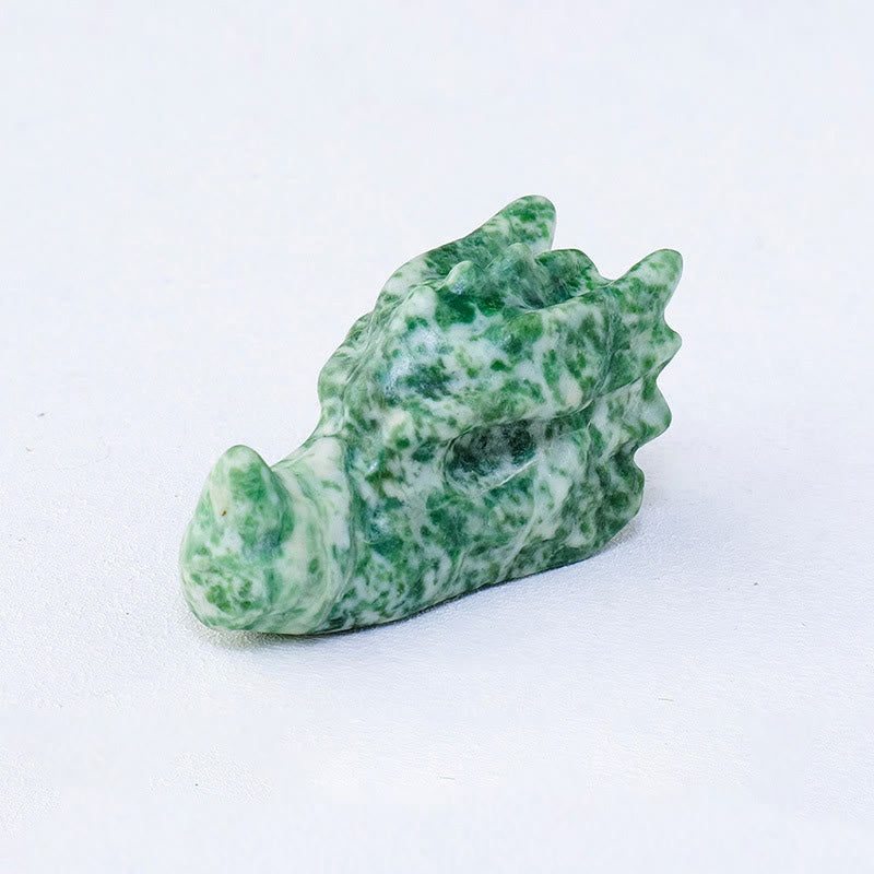Olivenorma 5.5cm Natural Crystal Faucet Carved Gemstone Decoration - Green Jade - image 8