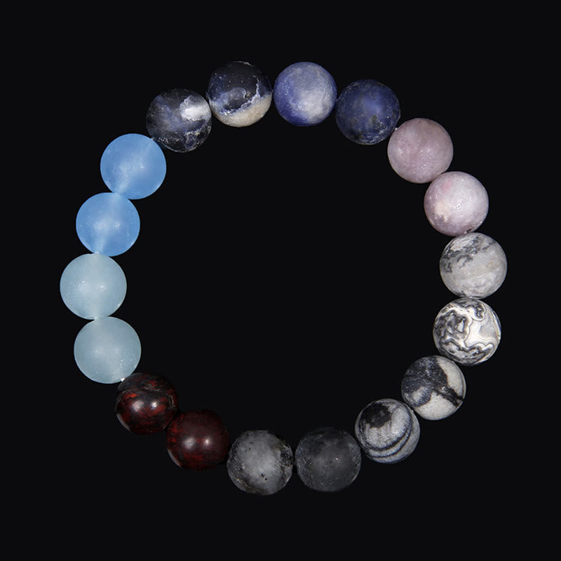 Olivenorma Frosted Natural 10mm Beads Planet Bracelet - Uranus - image 12