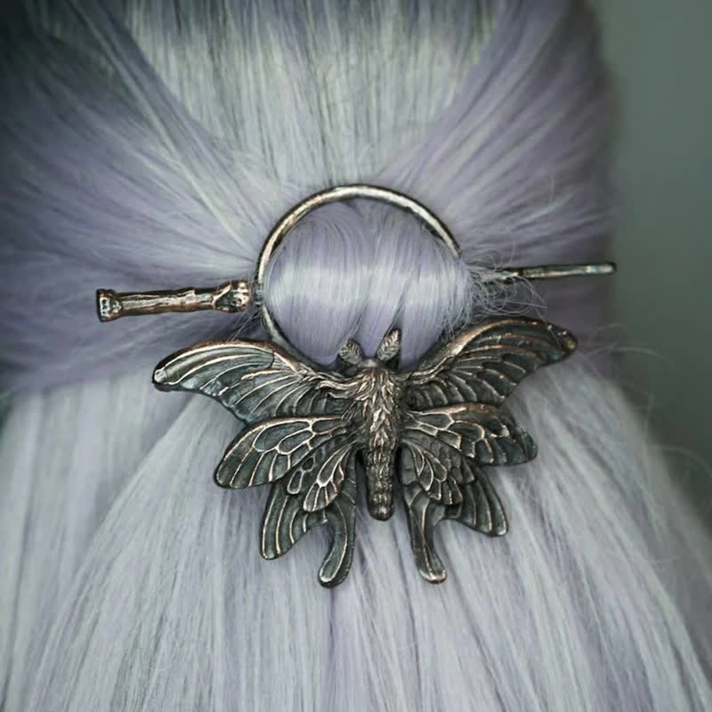 Delicate Vintage Coppery Moth Hairpin - image 2