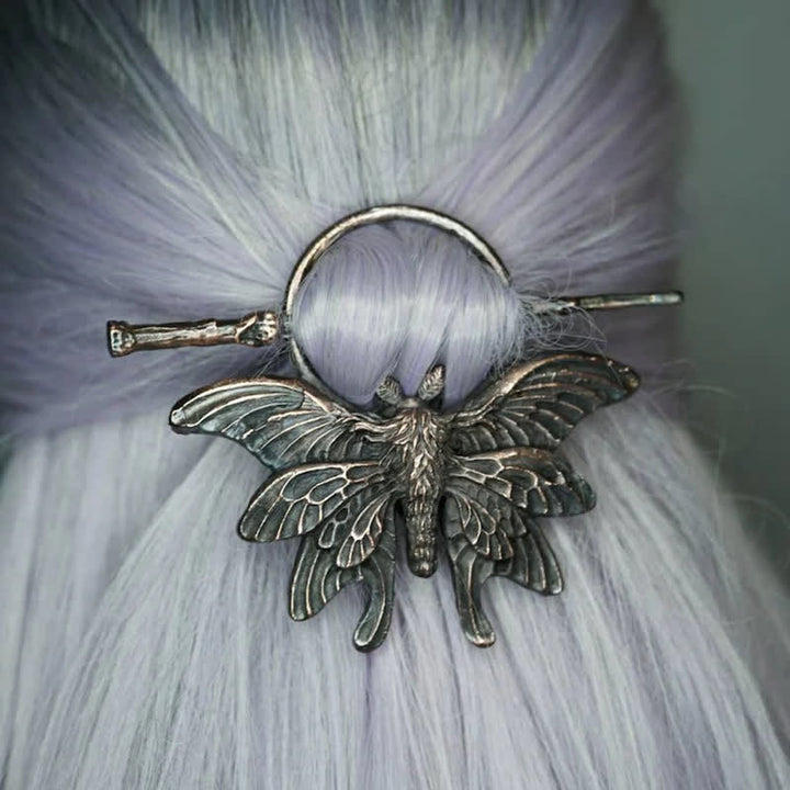 Delicate Vintage Coppery Moth Hairpin - image 2