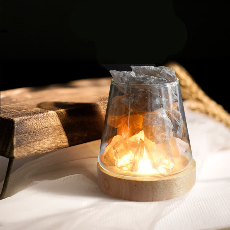 Four Seasons -  Essential Oil Diffuser Crystal Aromatherapy Lamp - Smoky Quartz - Mint - image 14