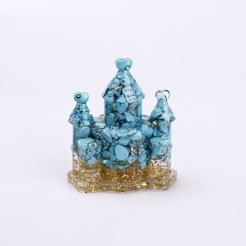 Olivenorma Natural Crystal Epoxy Castle Gemstone Decoration  - Turquoise - image 11