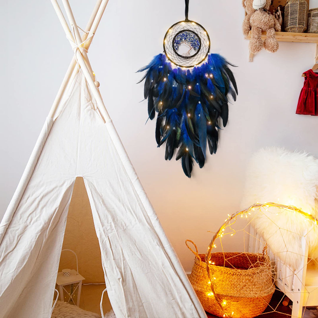 Olivenorma Crystal Tree Of Life Feather Glow Dream Catcher - image 22