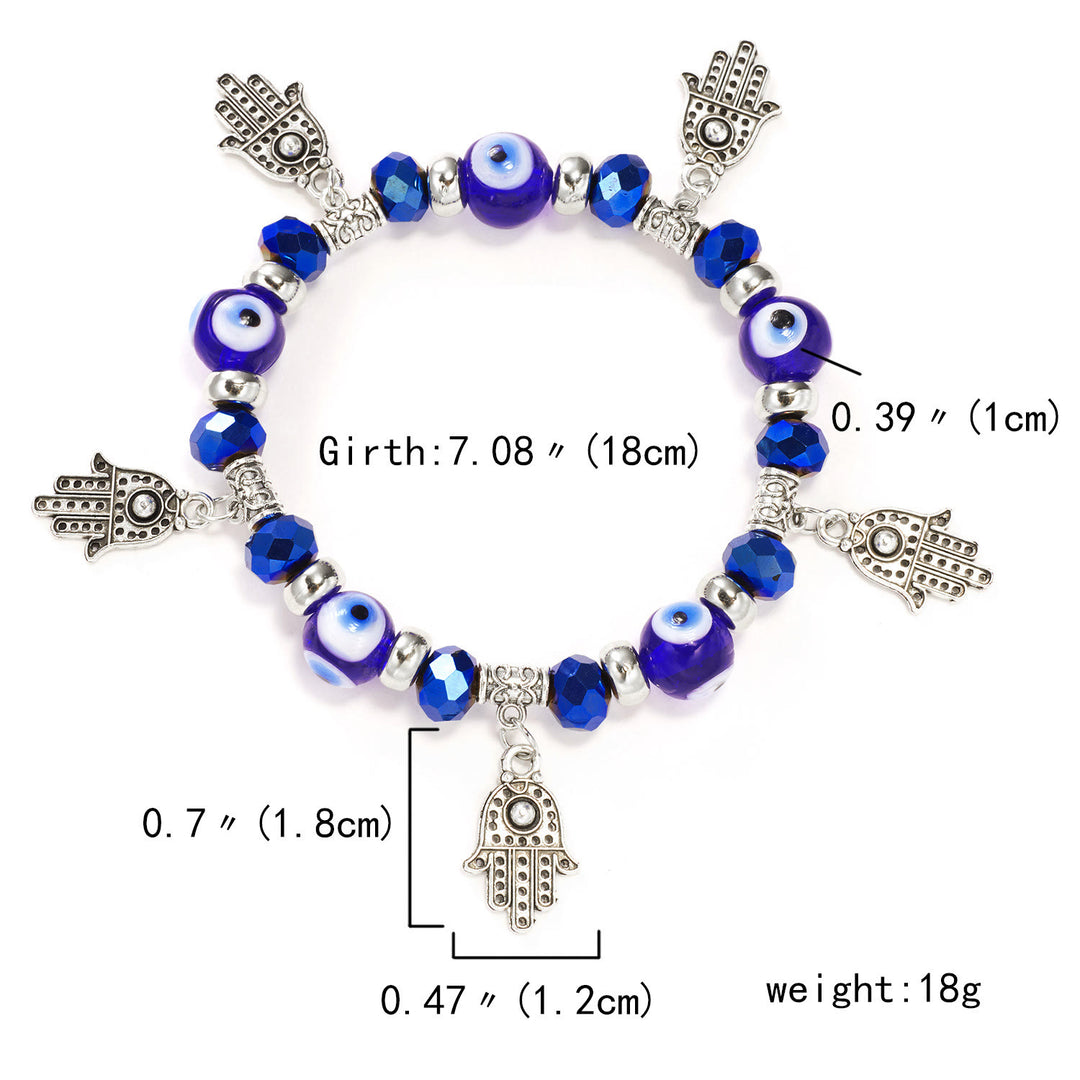 Olivenorma Evil Eye Hamsa Pendant Epoxy Zircon Bracelet - image 13
