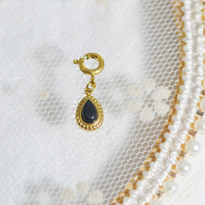 Olivenorma Geometric Round Or Water Drop Crystal Gold Pendant Necklace - Blue Sandstone - Necklace #5 - image 35