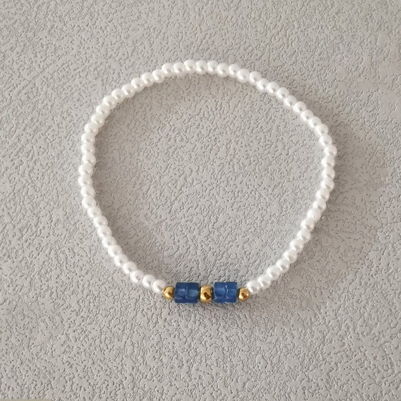 Olivenorma Natural Crystal Four Piece Beaded Bracelet Set - Blue Aventurine&Pearl - image 5