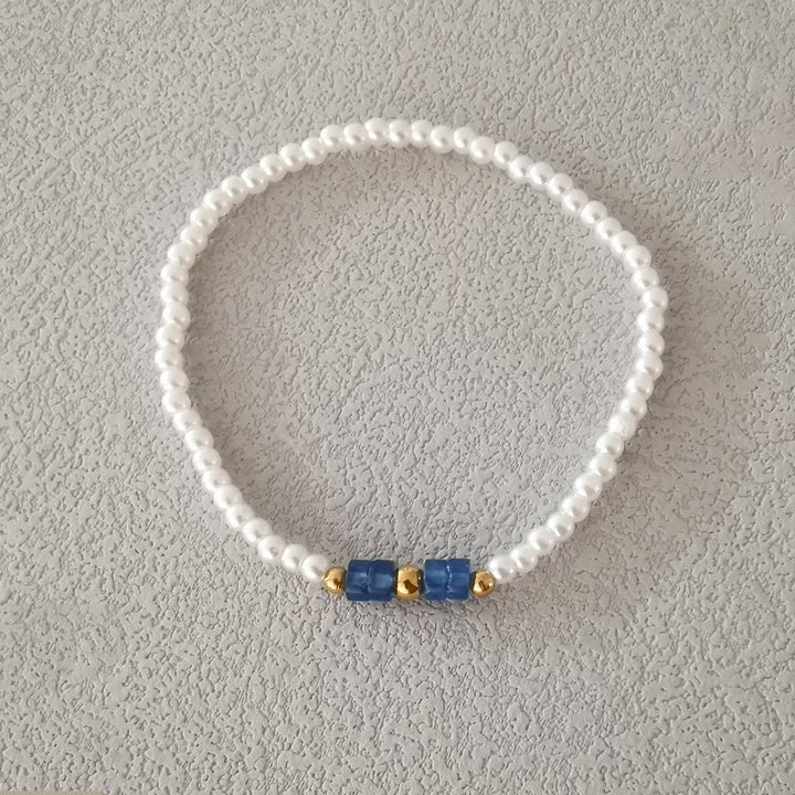 Olivenorma Natural Crystal Four Piece Beaded Bracelet Set - Blue Aventurine&Pearl - image 5