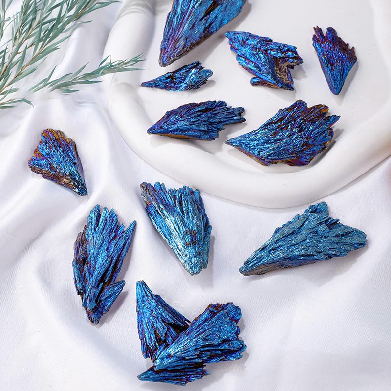 Olivenorma Plating Color Black Tourmaline Peacock Blue Natural Stone - 100g/pack (10-20 pieces) - image 0
