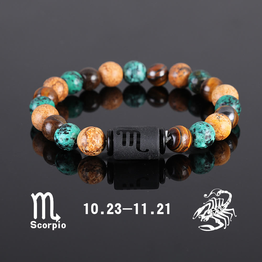 Olivenorma Tiger Eye Bronzite Beaded Zodiac Pendant Bracelet - Scorpio - image 8