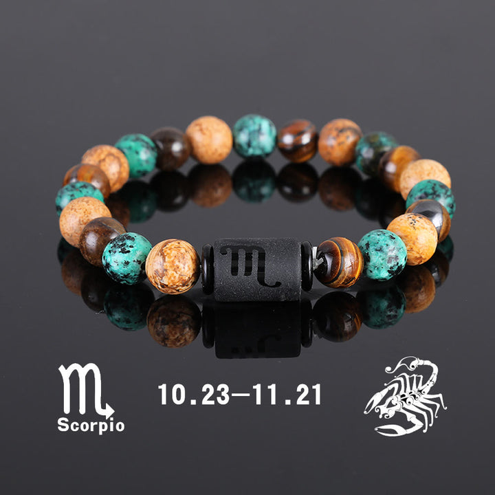 Olivenorma Tiger Eye Bronzite Beaded Zodiac Pendant Bracelet - Scorpio - image 8
