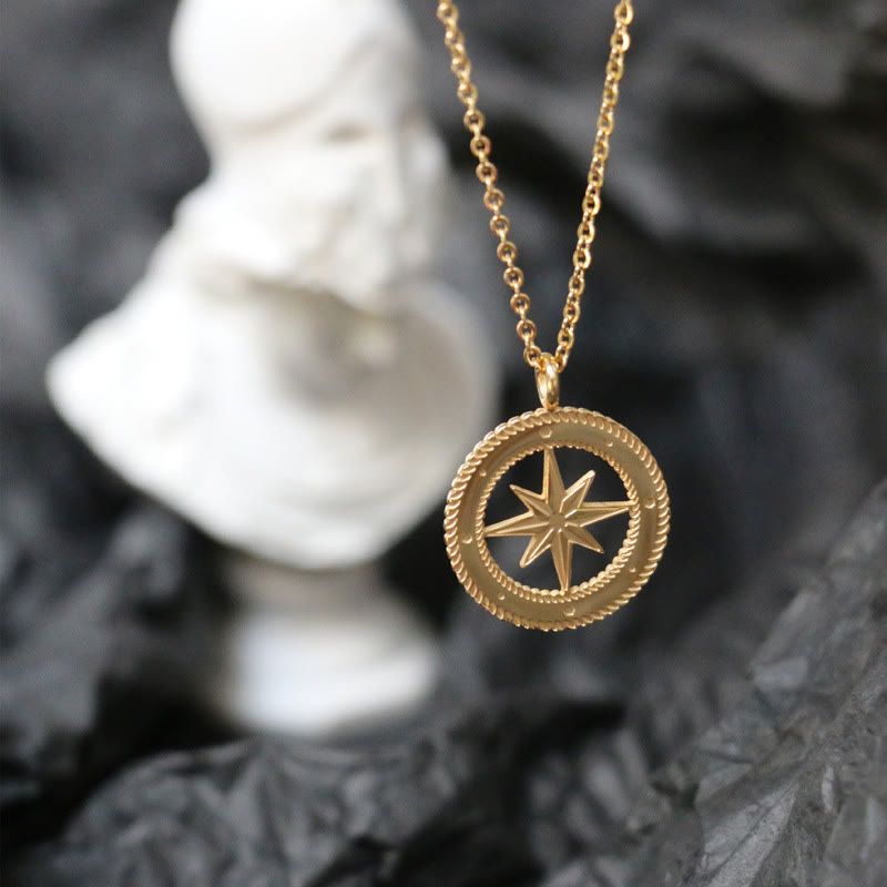 Olivenorma Tarot Titanium Steel Gold Plated Necklace - North Pluto - image 1