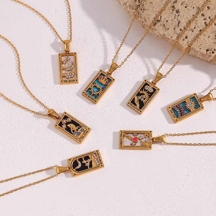 Olivenorma "Sun Lovers Star Moon" Tarot Cards Sign Necklace - image 10