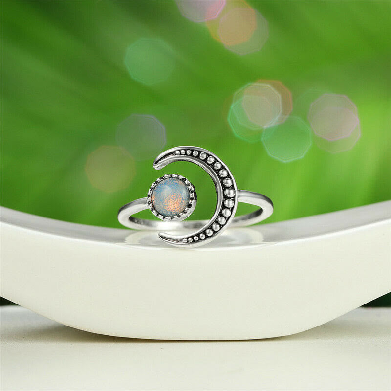 Olivenorma Moon Sun Accessory Moonstone Open Ring - image 1