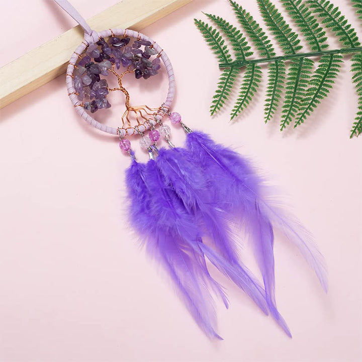 Olivenorma Crystal Tree of Life Feather Dreamcatcher Car Ornament - image 20