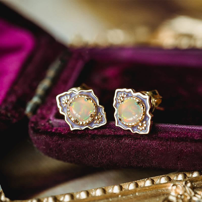 Olivenorma Vintage Luxury Opal Earrings  - Opal - image 0