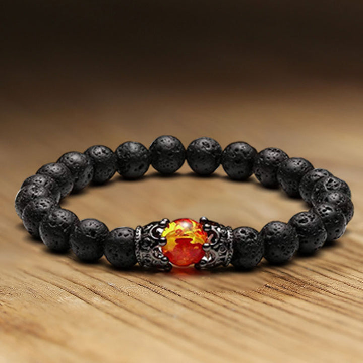 Natural Crystal Stone Bracelet - Lava Stone - image 0