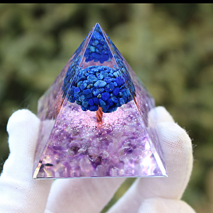 Olivenorma Lapis Lazuli Amethyst Tree Of Life Orgone Pyramid - image 3