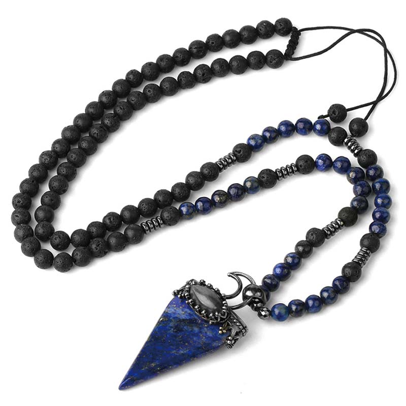 Olivenorma Natural Stone Prismatic Meditation Beaded Necklace - Lapis Lazuli - image 7