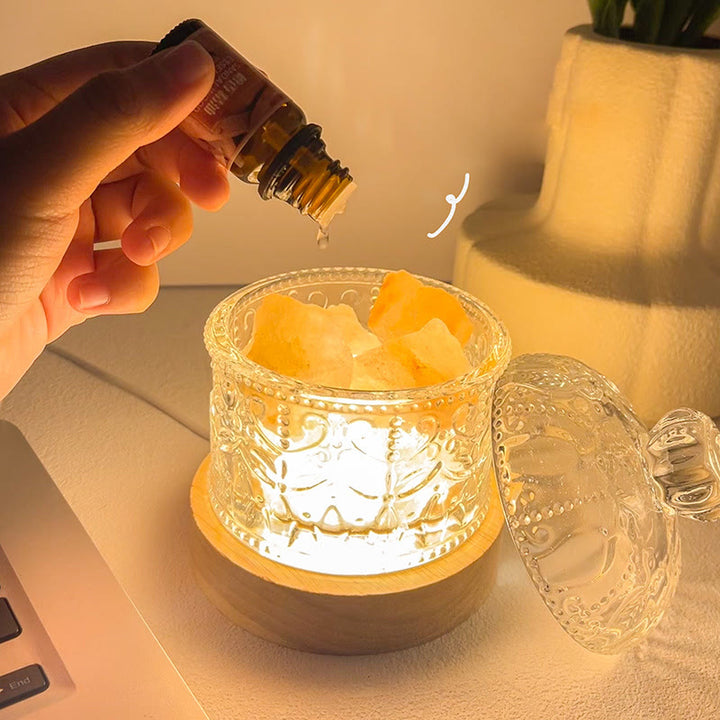 Olivenorma Diffuser Stone Carved Glass Cup Crystal Aromatherapy Lamp - image 15