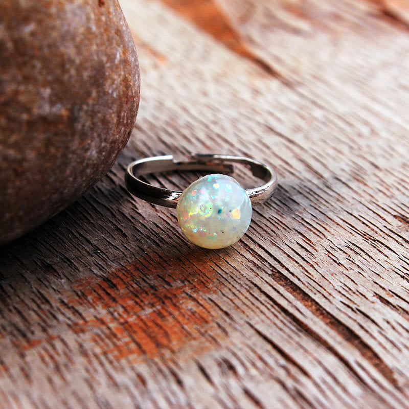 Olivenorma Opal Moonstone Simple Half Circle Adjustable Ring - image 13