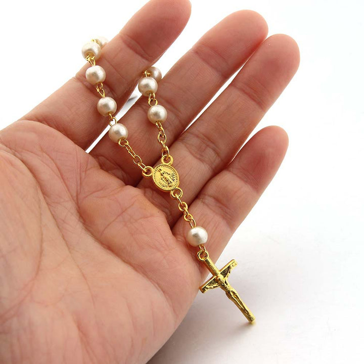Olivenorma Pearl Heart Cross Bracelet - Pearl & Gold Oval - image 3
