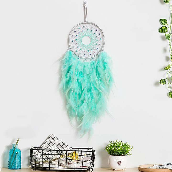 Olivenorma LED Light Up Handmade Feather Dream Catcher - Green - Without Lights - image 13