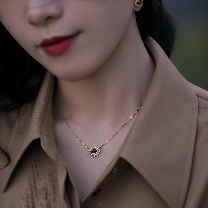 Olivenorma Natural Tiger Eye Palace Style Clavicle Necklace - image 3