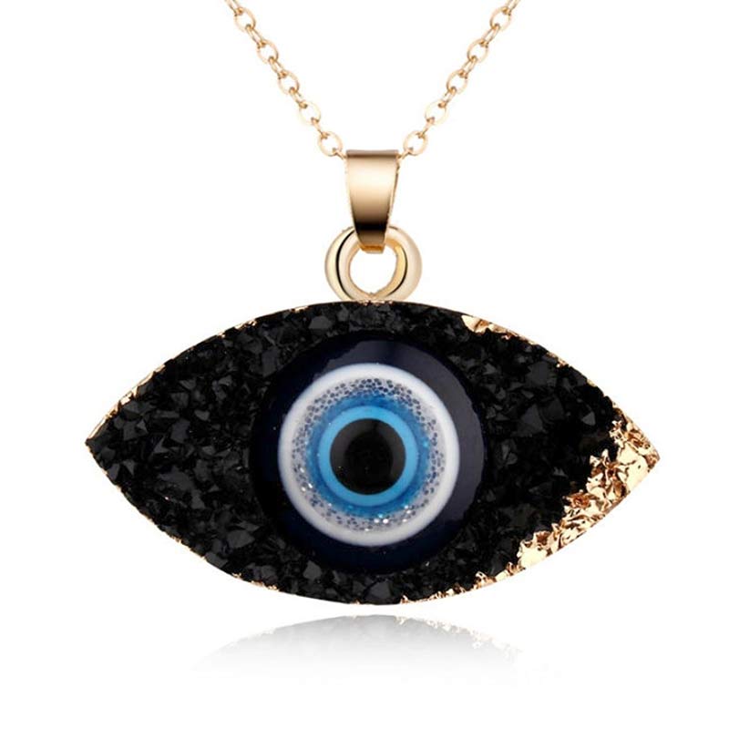 Olivenorma Clear Quartz Evil Eye Energy Necklace - Obsidian - image 1
