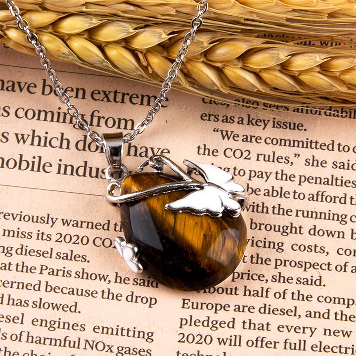 Crystal Butterfly Wings Gemstone Necklace - image 3